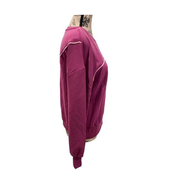 Sincerely Jules Long Sleeve Super Soft Dark Fuchsia Sweatshirt NWT Size M - Picture 3 of 6